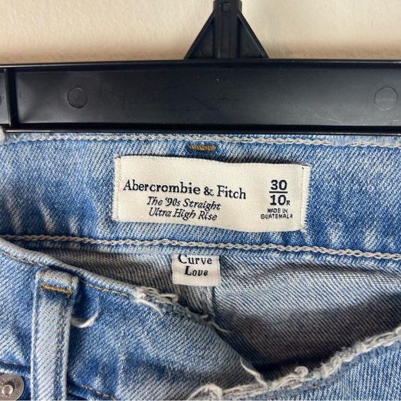 Abercrombie & Fitch The 90s Straight Curve Love Cross Waist Jeans Size 30 / 10 - Picture 3 of 5